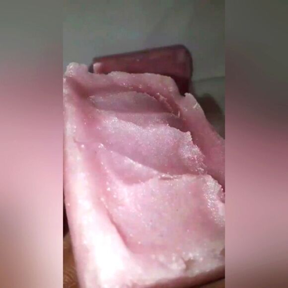 HAND crafted organic French Rose Sugar scrub soap bar - Picture 5 of 11